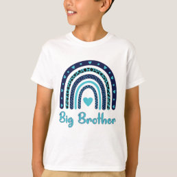 Big Brother Boho Leopard Rainbow Big Bro T-Shirt