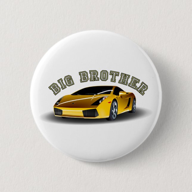 Big Brother Car Pinback Button (Front)
