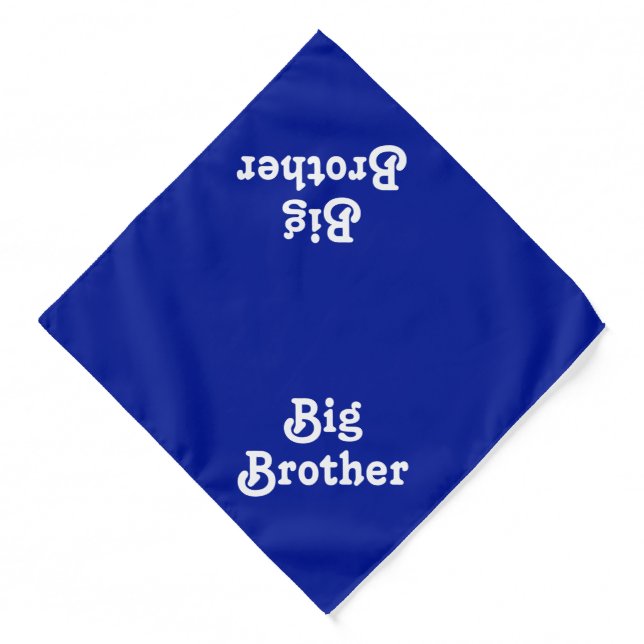 Big Brother cobalt blue white cute dog pet  Bandana (Front)