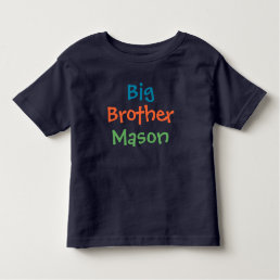 Big Brother Colorful Monogram Boy&#39;s Toddler T-shirt
