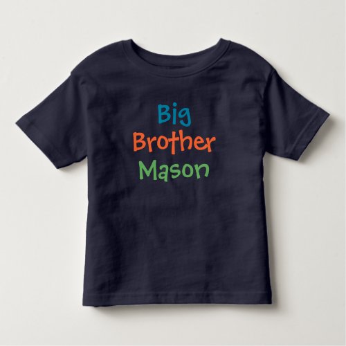 Big Brother Colorful Monogram Boys Toddler T_shirt