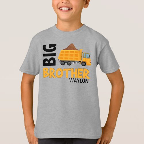 Big brother construction truck sibling T_Shirt
