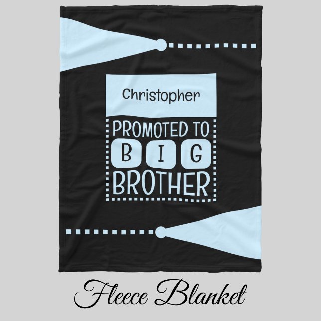 Big brother custom name black blue fleece blanket (Creator Uploaded)