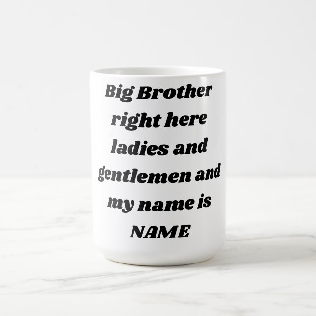 Big Brother Custom Name – Bold Family Design Coffee Mug (Center)