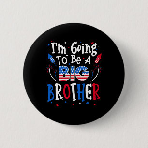Big Brother Cute 4th Of July Pregnancy Announcemen Button