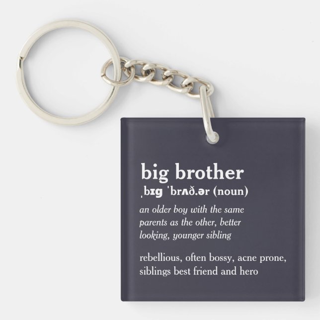 Big brother dictionary definition custom photo keychain (Front)