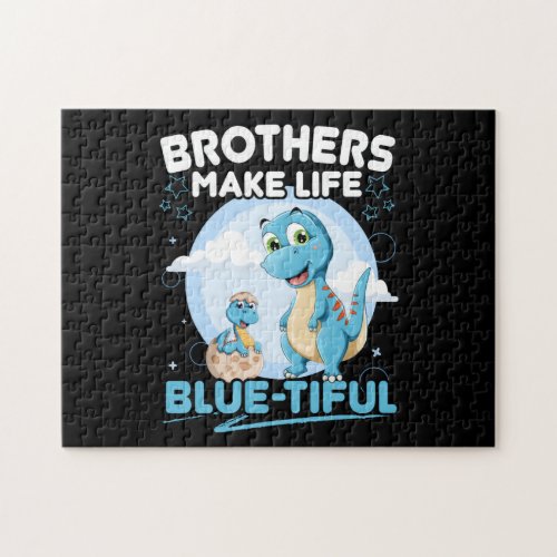 Big Brother Dinosaur Beautiful Life Pun Jigsaw Puzzle