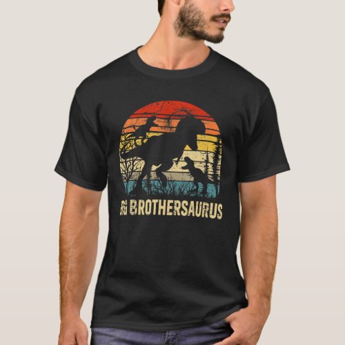 Big Brother Dinosaur Big Brothersaurus 2 Two Kids T_Shirt