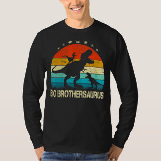 Big Brother Dinosaur Big Brothersaurus 2 Two Kids  T-Shirt