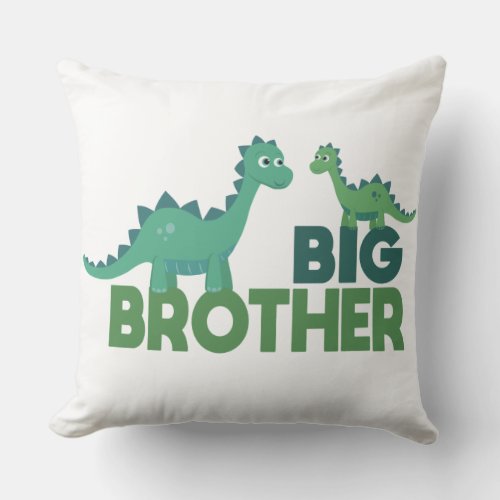 Big brother dinosaur boys room decor throw pillow