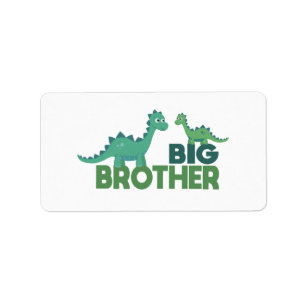 Big brother dinosaur cartoon animal sibling label