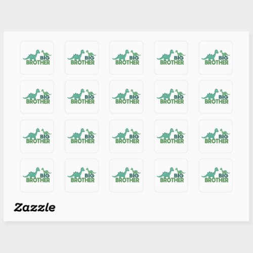 Big brother dinosaur cartoon animal sibling  square sticker