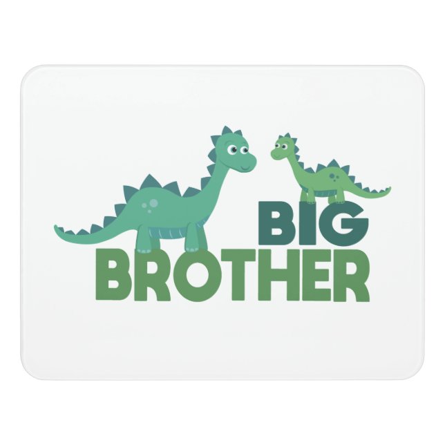 Big brother dinosaur cartoon boys nursery door sign (Contemporary Front)