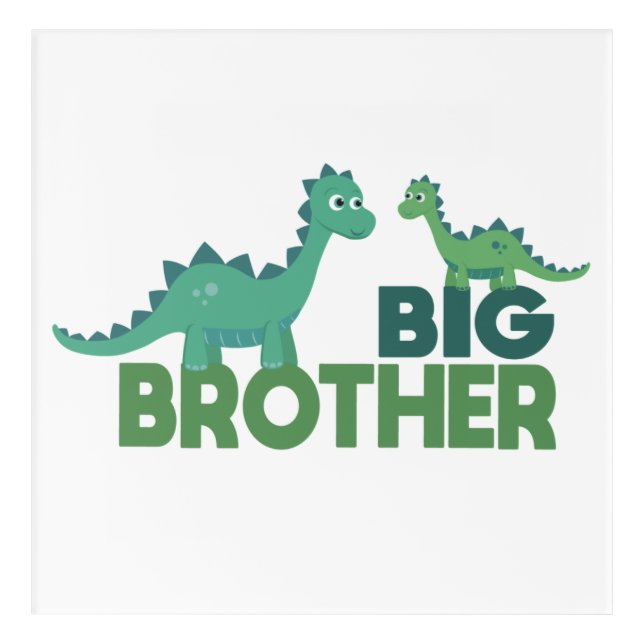 Big brother dinosaur, dino siblings acrylic print (Front)