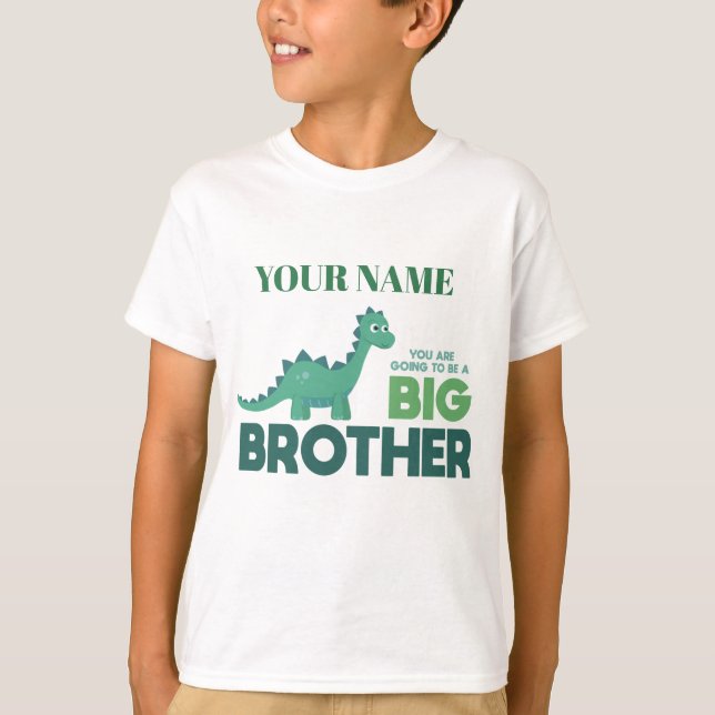 Big brother dinosaur kids boy cartoon T-Shirt (Front)