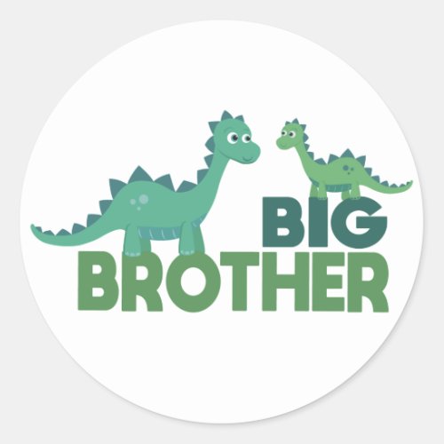 Big brother dinosaur kids boy dinos classic round sticker