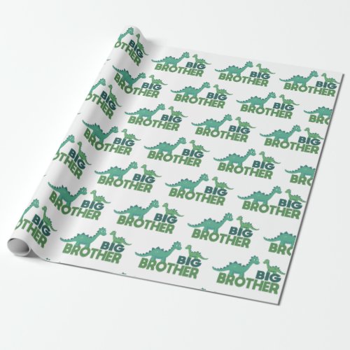 Big brother dinosaur kids boy dinos wrapping paper