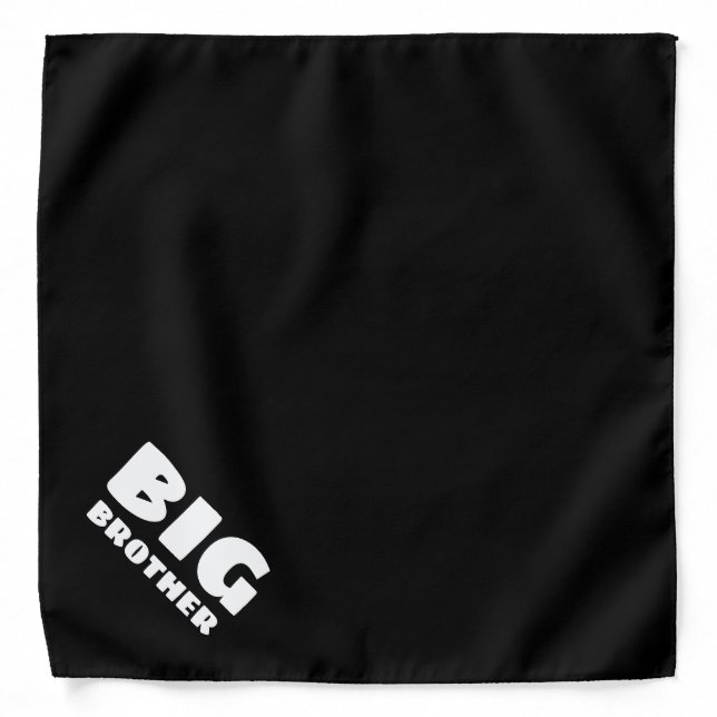 BIG BROTHER dog bandana | Black pet neckerchief (Front)