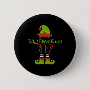 Big Brother Elf Christmas Xmas Cute T Shirt Button