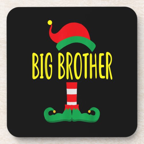 Big Brother ELF Matching Family Gifts Christmas Pa Beverage Coaster