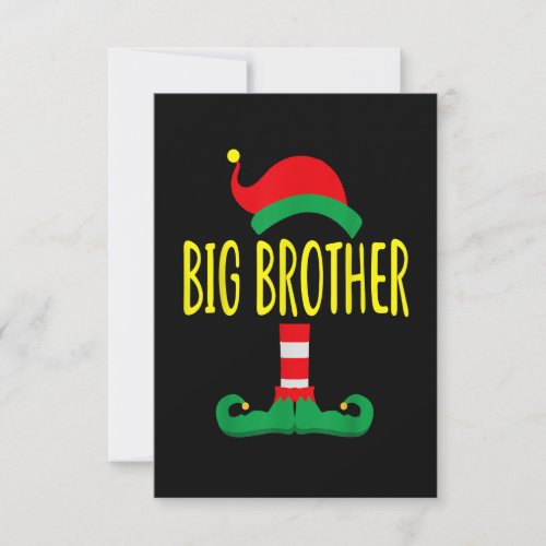 Big Brother ELF Matching Family Gifts Christmas Pa RSVP Card