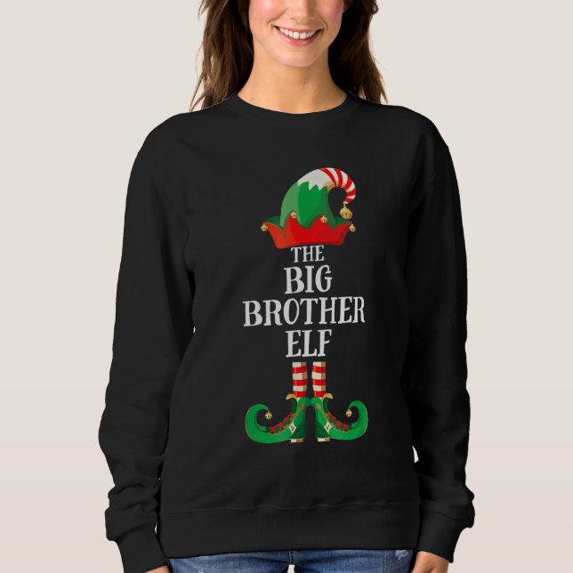 Big Brother Elf Matching Family Group Christmas Pa Sweatshirt (Front)
