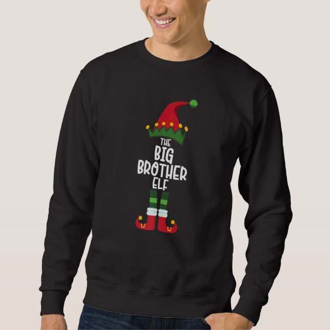 Big Brother Elf Matching Family Group Christmas Pa Sweatshirt (Front)