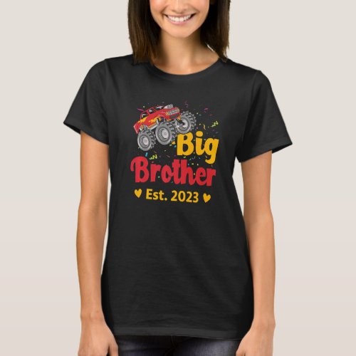 Big Brother Est 2023 Monster Truck Baby Announceme T_Shirt