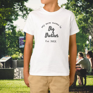 Big Brother Est Year Black Family Baby Reveal T-Shirt