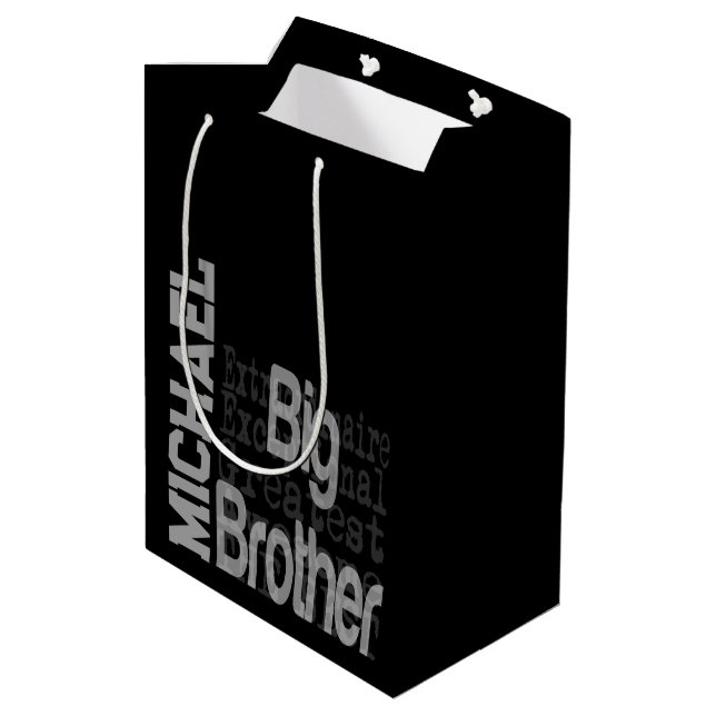 Big Brother Extraordinaire CUSTOM Medium Gift Bag (Back Angled)