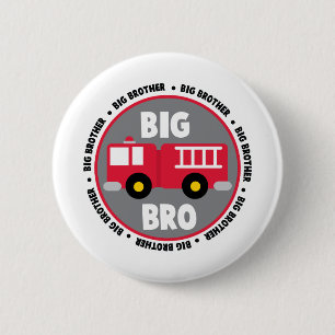 Big Brother Fire Truck Pinback Button
