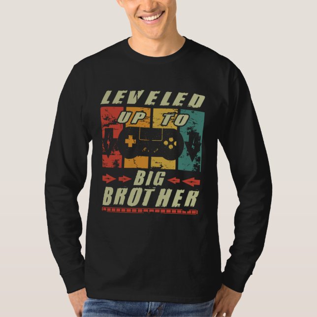 Big Brother Gamer Leveled Up To Big Brother Retro T-Shirt (Front)