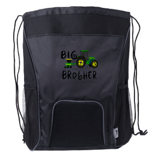 Big Brother Gift for Tractor Loving Boys Kids Drawstring Backpack