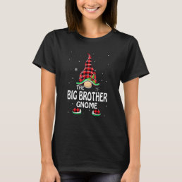 Big Brother Gnome Buffalo Plaid Matching Family Ch T-Shirt