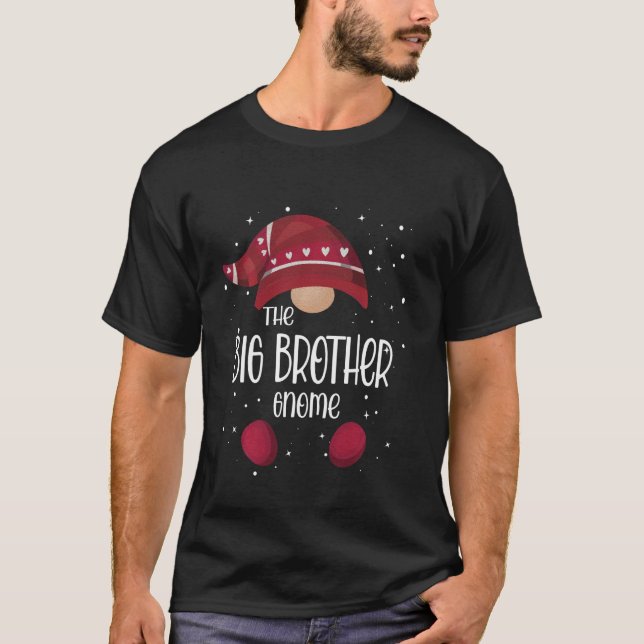 Big Brother Gnome Matching Family Pajamas Christma T-Shirt (Front)