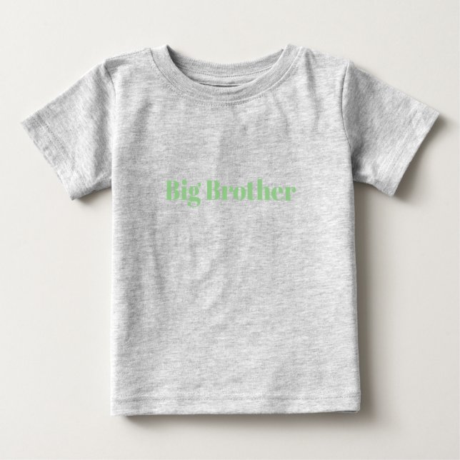 Big Brother green custom name text cute Baby  Baby T-Shirt (Front)