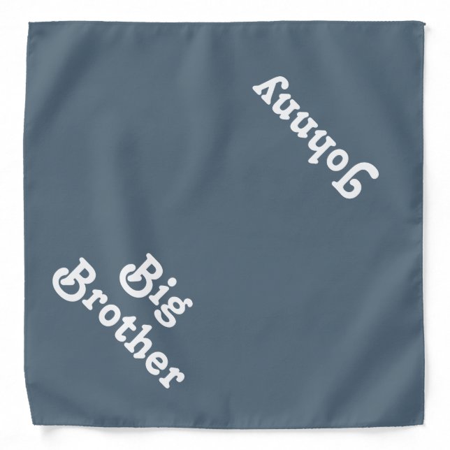 Big Brother grey blue custom name cute dog pet Bandana (Front)