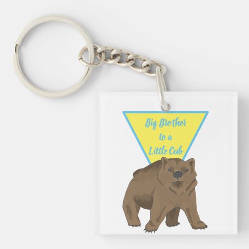 Big Brother Grizzly Bear Cub Keychain