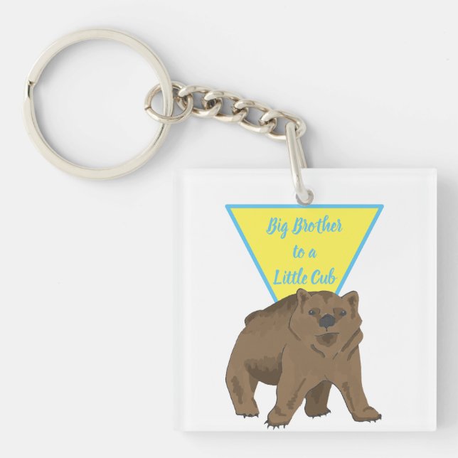 Big Brother Grizzly Bear Cub Keychain (Front)