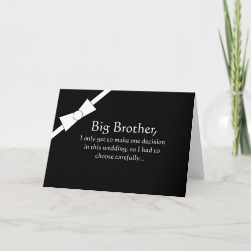 Big Brother Groomsman Funny Invitation Card