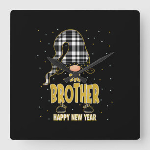 Big Brother Happy New Year Matching gift Square Wall Clock