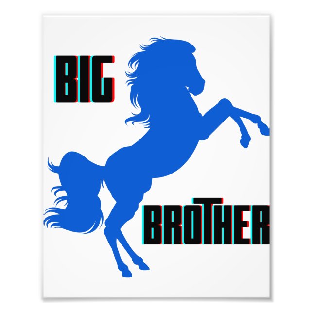 Big Brother Horse Rearing Photo Print (Front)