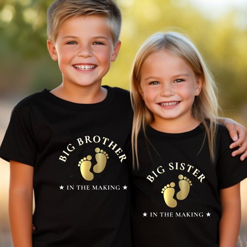 Big Brother In The Making Golden Footprint T_Shirt