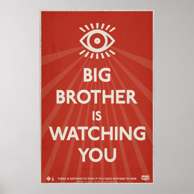 Big Brother is Watching You Propaganda Poster (Front)