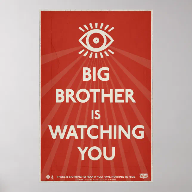 Big Brother Is Watching You Propaganda Poster Zazzle