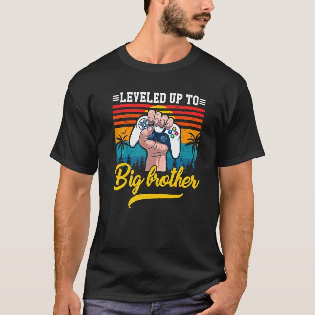 Big Brother Leveled Up To Big Brother Toddler Boy  T-Shirt (Front)