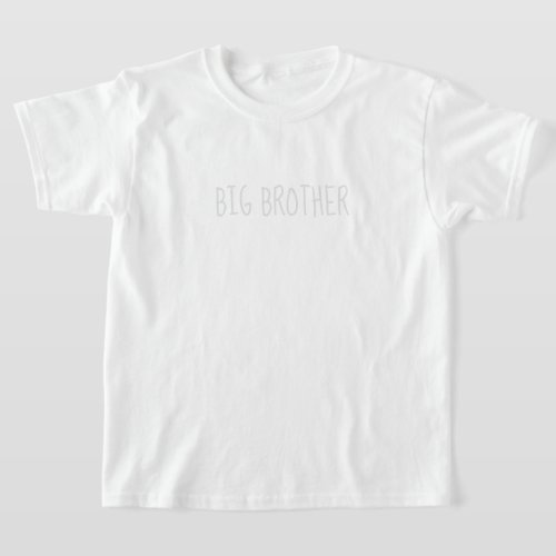 Big Brother Light Grey White Neutral T_Shirt