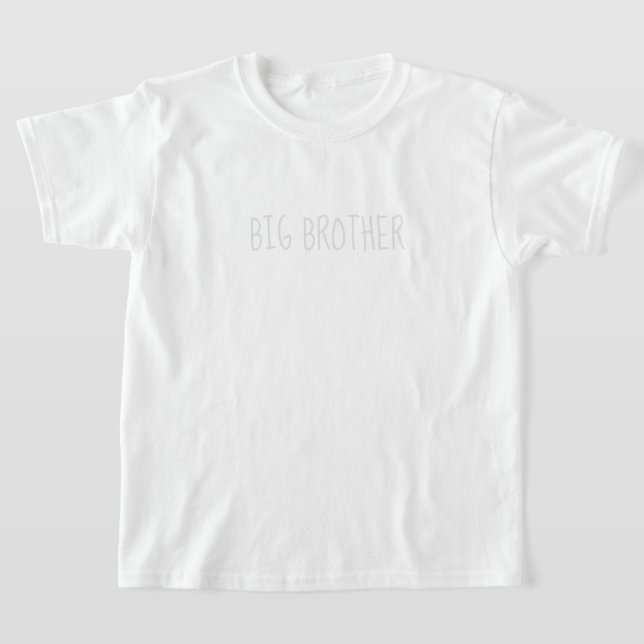 Big Brother Light Grey White Neutral T-Shirt (Laydown)