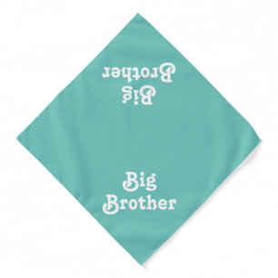Big Brother, light teal blue white cute dog pet Bandana