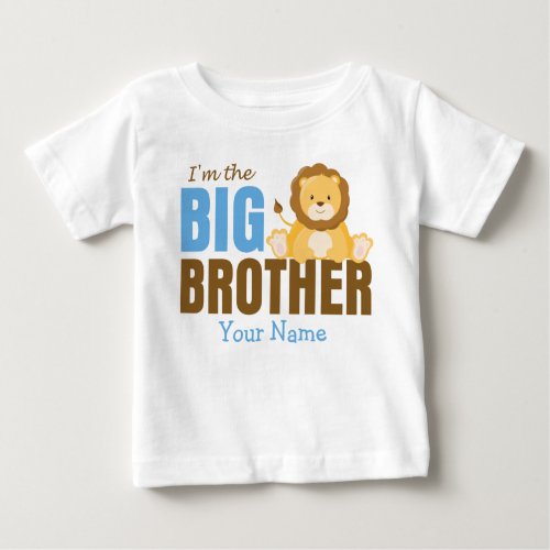 Big Brother Lion Blue Personalized Baby T_Shirt